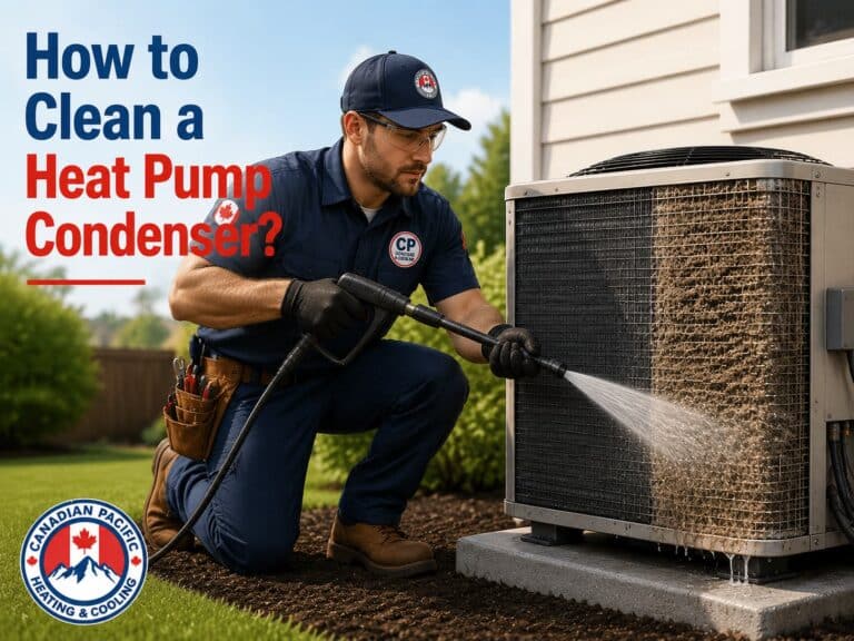 how clean up heat pump condenser