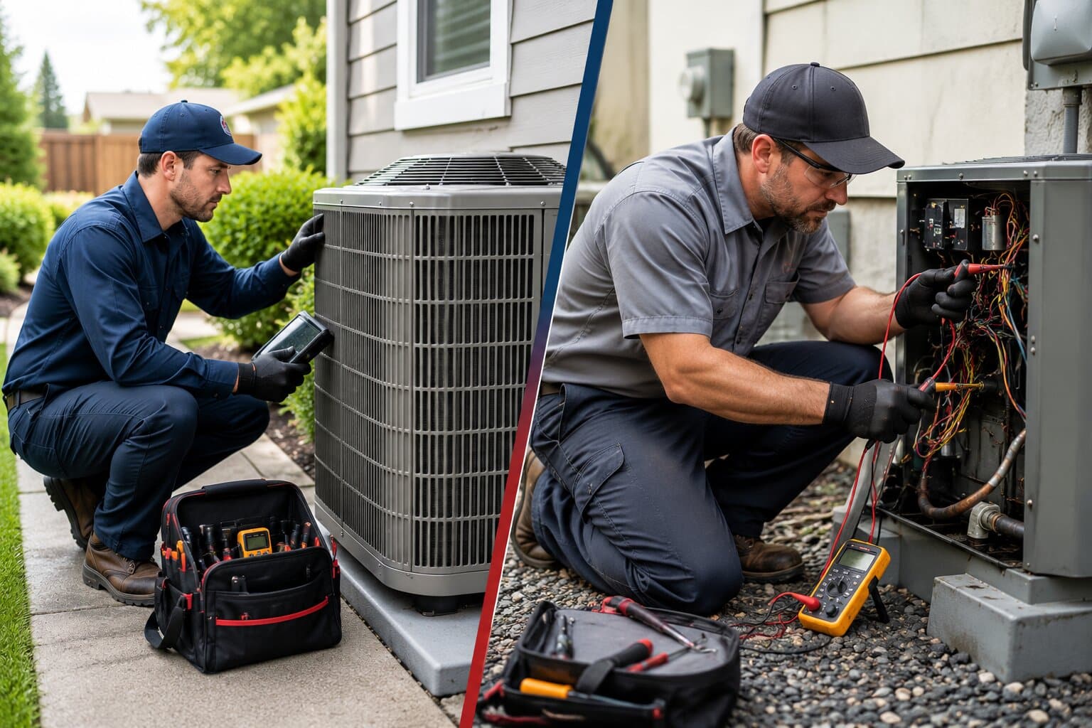 Comparison of residential AC maintenance and air conditioner repair