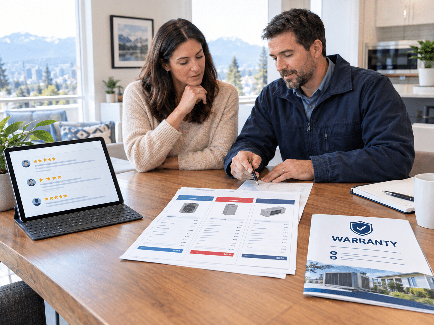 Comparing HVAC reviews quotes and warranties