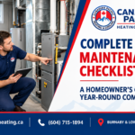Canadian Pacific Heating & Cooling technician explaining furnace maintenance to a homeowner in Burnaby, BC